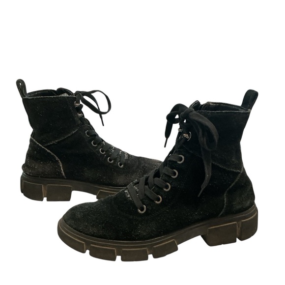 Blondo Shoes - Blondo Womens Black Perri Waterproof Boots Combat Goth Lug Sole Size 9.5